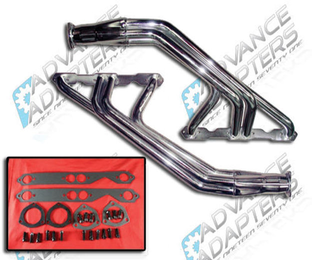 Picture of GM V8 JEEP SQ. & Round Fender HEADERS/BLACK COATED